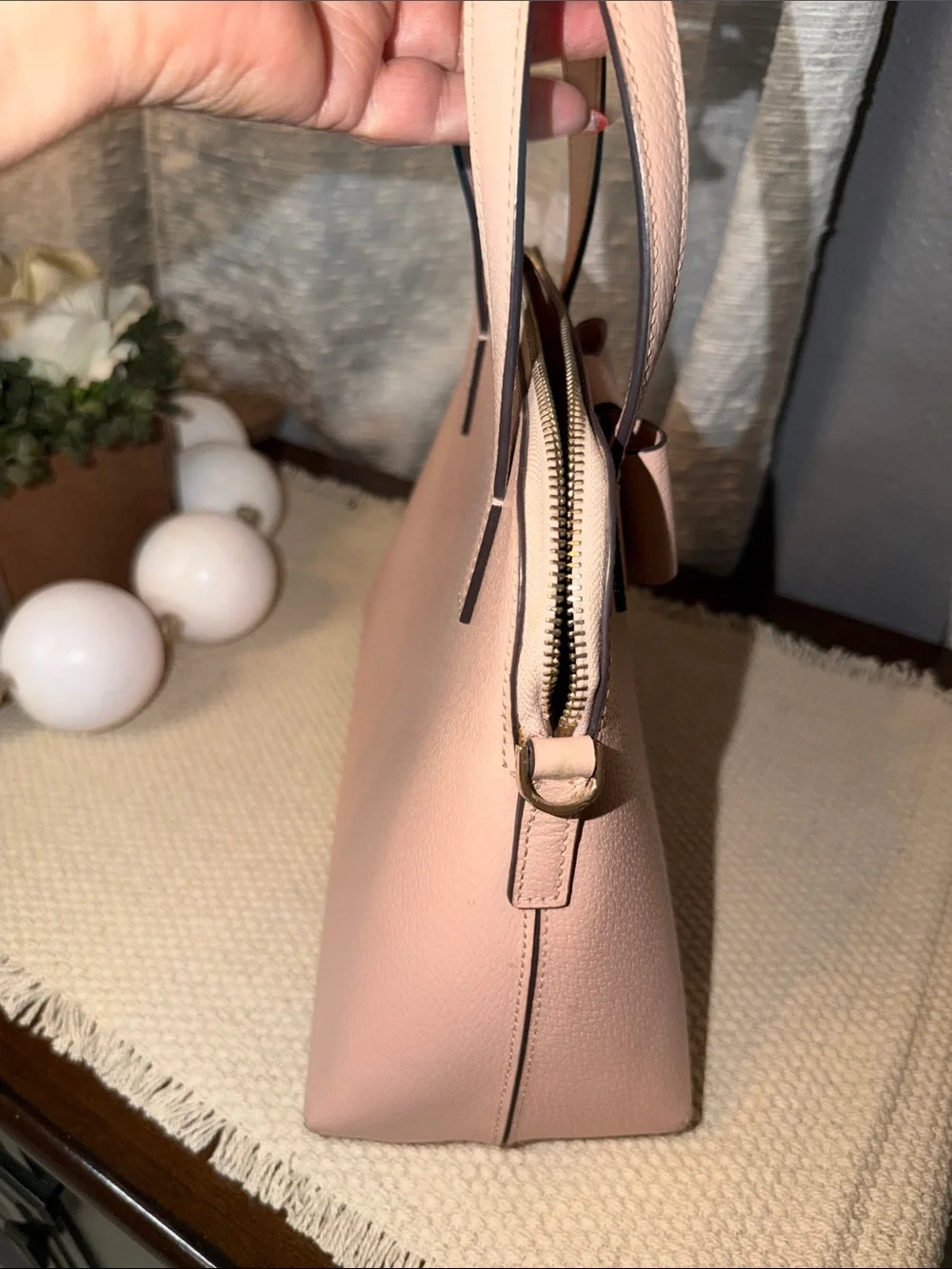 Kate Spade ♠️ Blush Pink Bow Accent Top-Handle Women’s Handbag